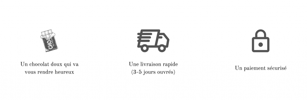 Un chocolat doux qui va vous rendre heureux. Une livraison rapide (3-5 jours ouvrés). Un paiement sécurisé. Chocolat Surprise accueil